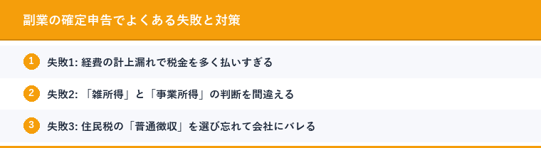 副業の確定申告でよくある失敗と対策