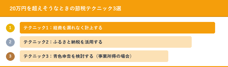 20万円を超えそうなときの節税テクニック3選