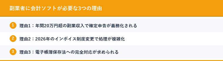 副業者に会計ソフトが必要な3つの理由